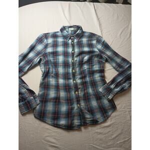 SHIRT Plaid Button Down Long sleeve Women Medium Western